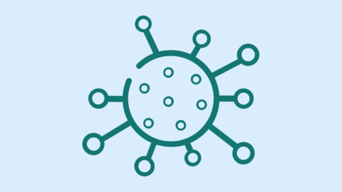 Das Bild zeigt ein Virus-Symbol